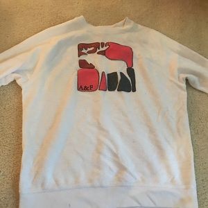 Cream abercrombie crew neck